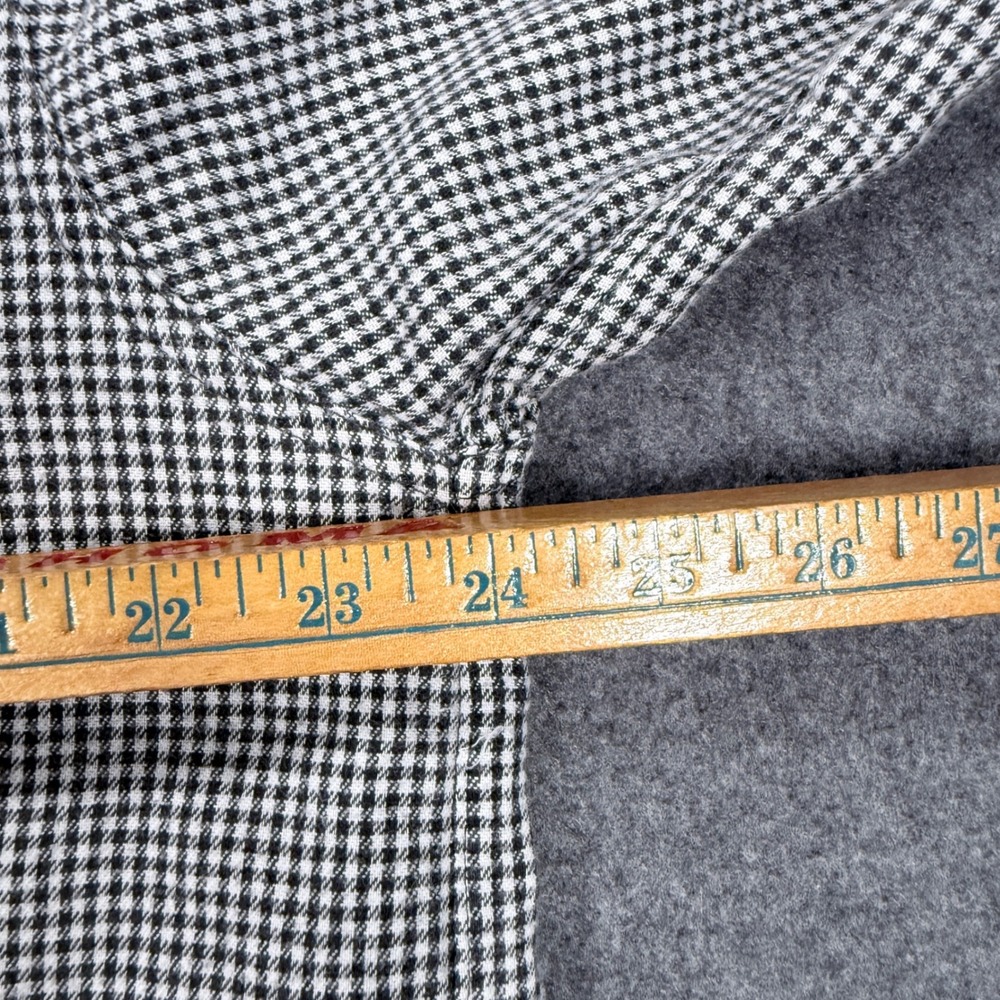 LL Bean Mens Large Regular Black White Houndstooth Cotton Button Down Shirt USA - Picture 5 of 8